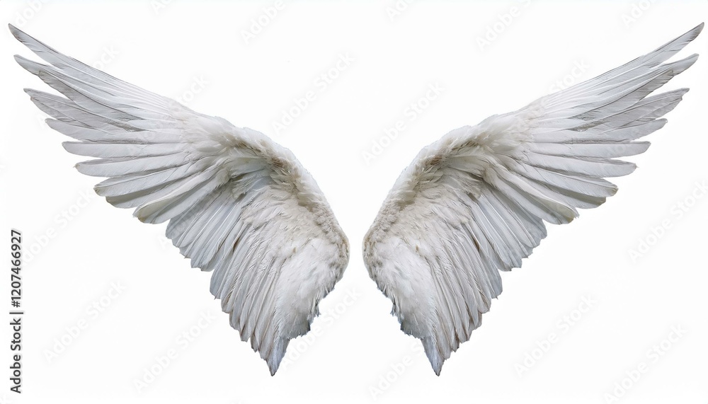 Fototapeta premium white angel wing isolated