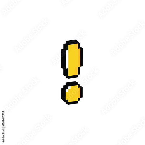 isometric exclamation mark 8 bit icon Pixel art 8-bit for game