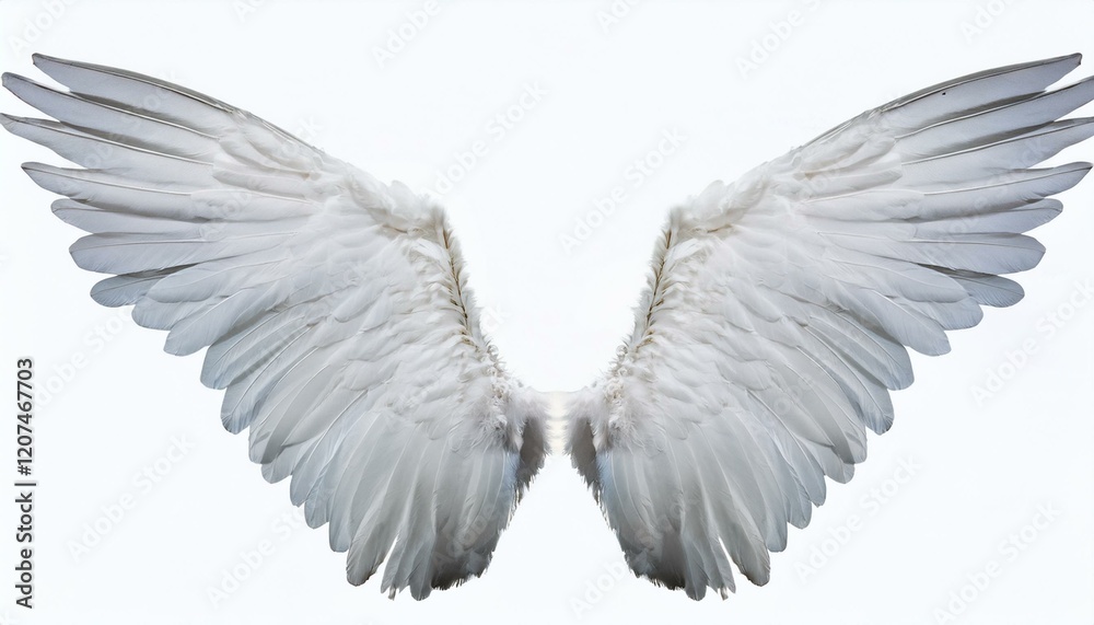 Obraz premium white angel wing isolated