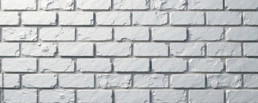 Fototapeta premium Clean lines, uniform new bricks, light gray mortar , light grey brick wall, modern