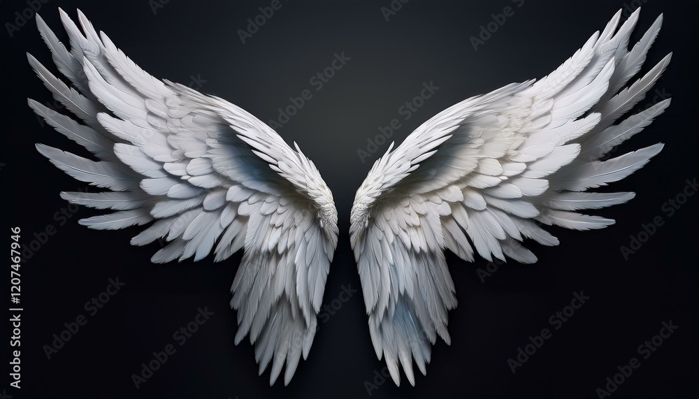 Obraz premium white angel wing isolated
