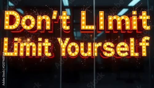 Dont Limit Limit Yourself Motivational Message Sign photo