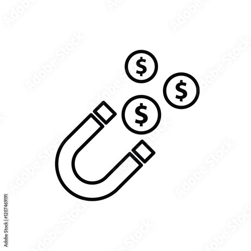 magnet icon vector magnetic money symbol