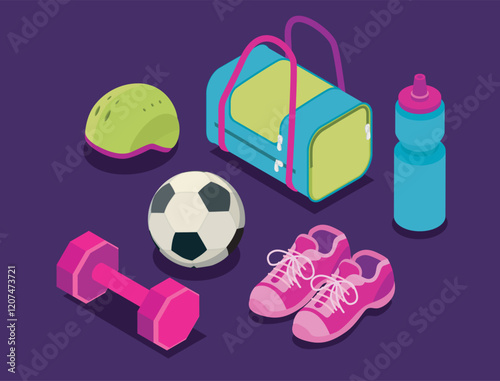 Sport isometric icons