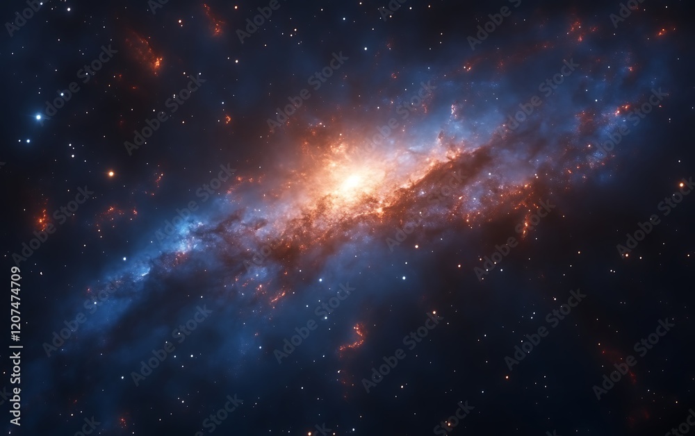 Fototapeta premium Cosmic Nebula, Galactic Formation, Space Background, Starfield, Design