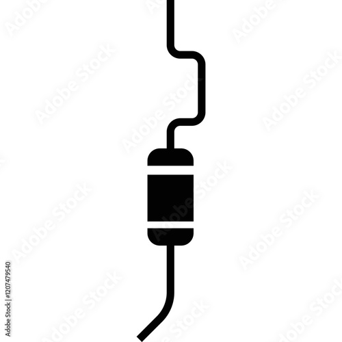 Thermistor silhouette on white background