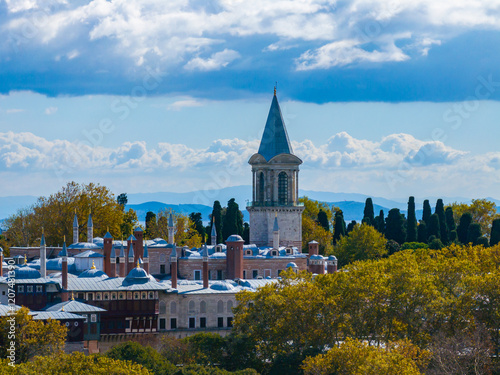 Topkapi Palace (Topkapi Sarayı) Drone Photo, Eminönü Fatih, Istanbul Turkiye (Turkey)