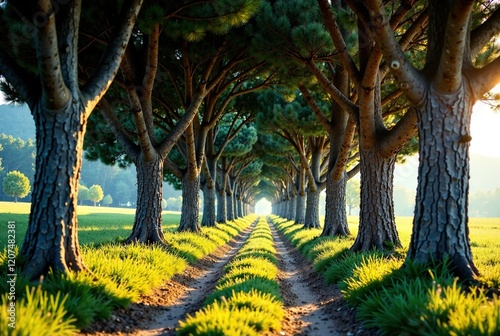 Feniglia Pine Tunnel - Tuscan Sunlight Path photo