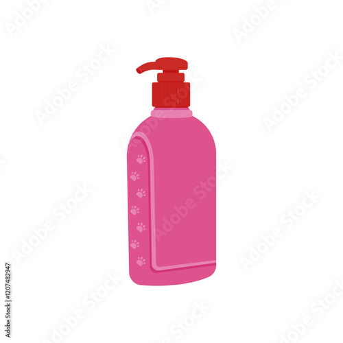 Pet Shampoo, Veterinary Flat Vector Illustration