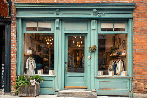 Fototapeta Naklejka Na Ścianę i Meble -  vintage wooden shop facade storefront boutique	