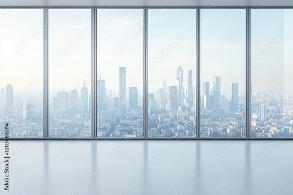 Fototapeta premium Cityscape View from Modern Office Window