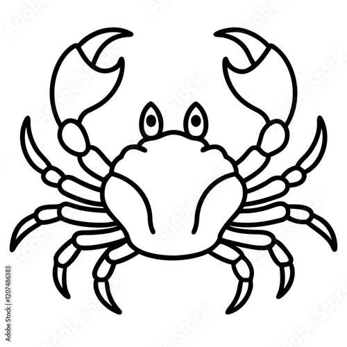 Simple Crab Vector Art photo