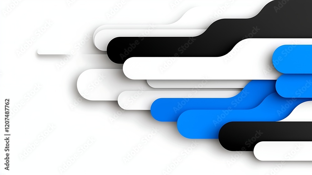 Abstract Geometric Background with Blue Black and White Shapes Abstract Geometric Background with Blue Black and White Shapes