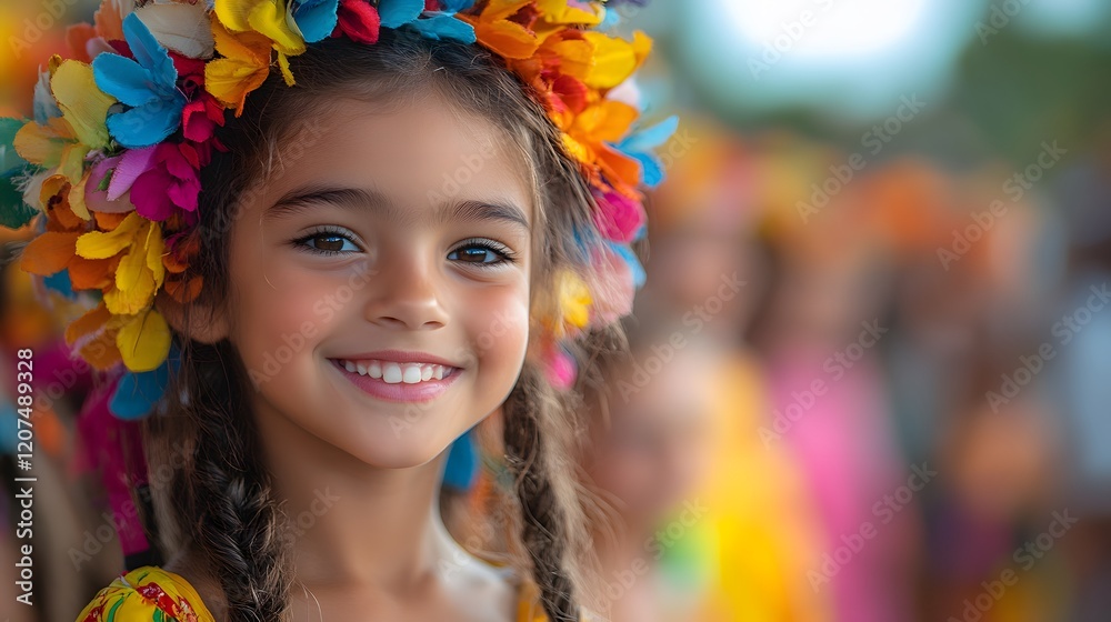 Joyful children participating in a colorful carnival parade, Joyful children participating in a colorful carnival parade,