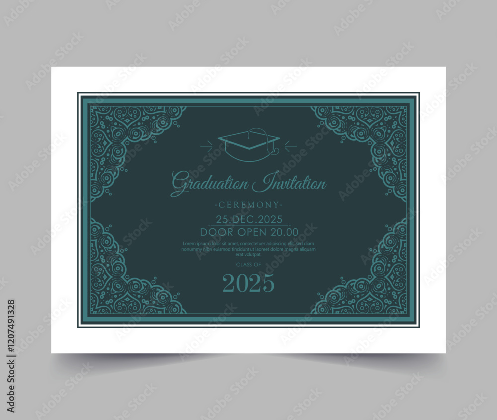 graduation invitation with ornament template graduation invitation with ornament template