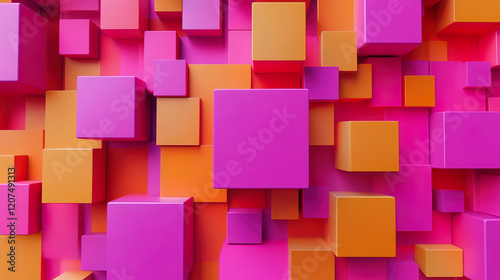 Fototapeta Naklejka Na Ścianę i Meble -  Background design, abstract geometric blocks, 3d render