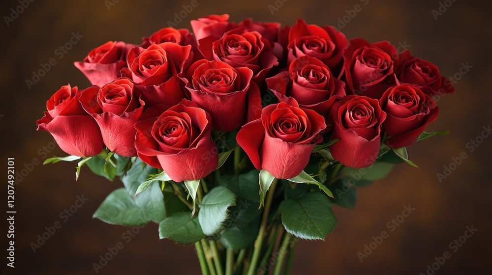 Naklejka premium A Dozen Red Roses: Romance and Passion in Bloom