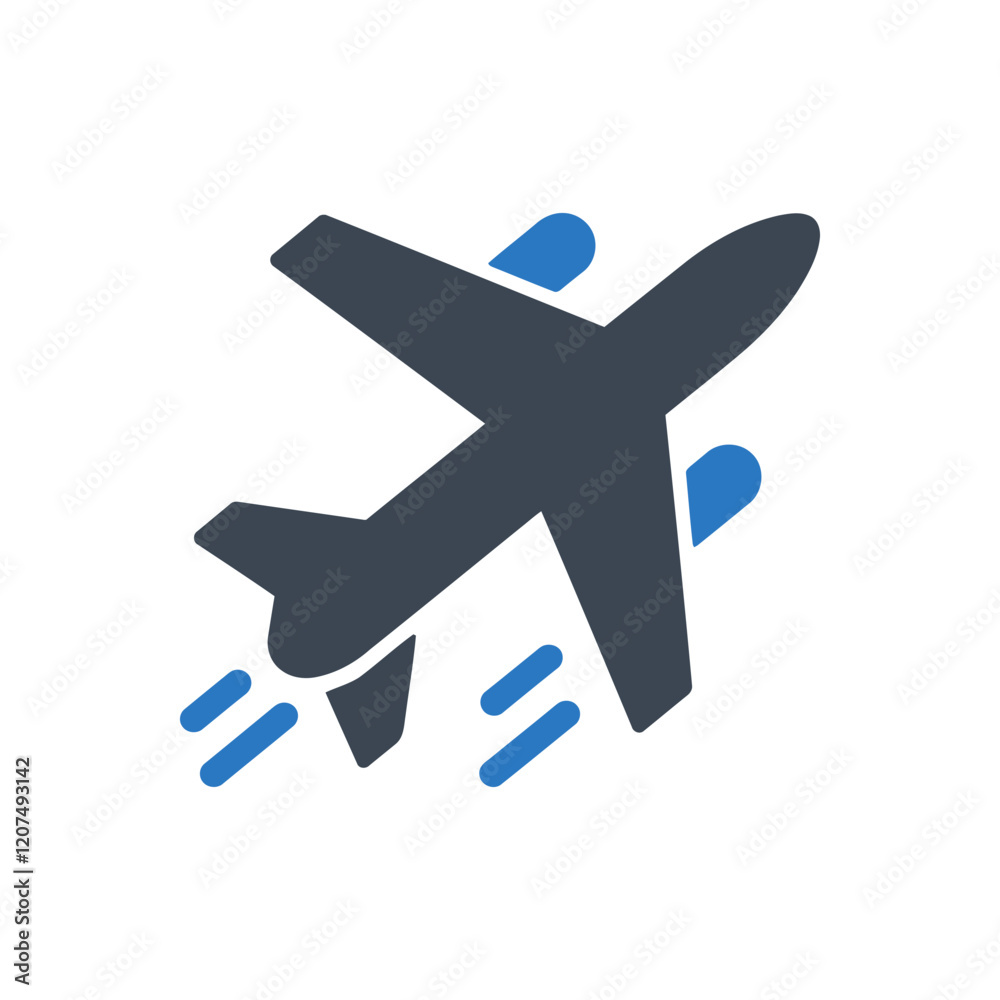 Obraz premium Airplane Flying High Icon