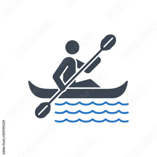 Kayaker Water Sport Icon