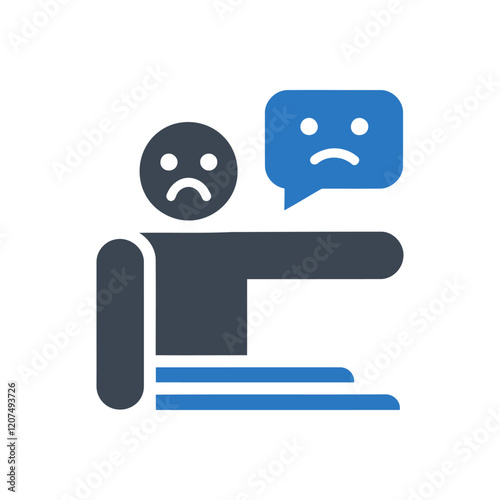 Sad Face Reaction Icon