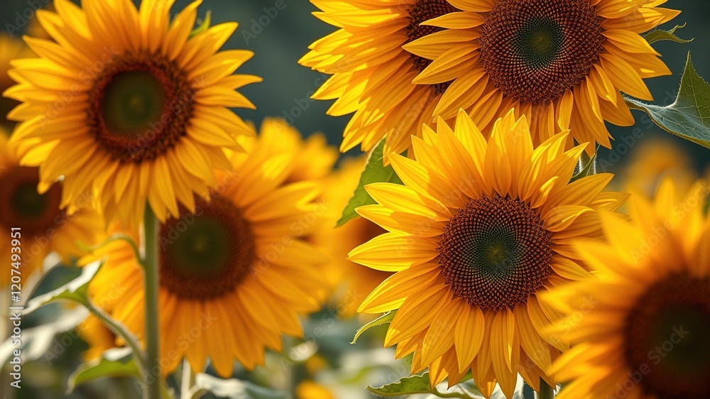 Fototapeta premium Sunflowers: Bold, Bright, and Beautiful AI Art