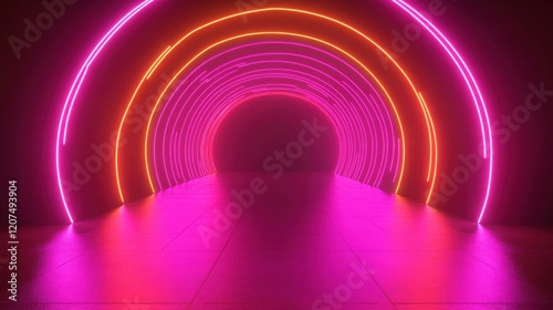 Vibrant Neon Lines in Abstract Geometric Composition