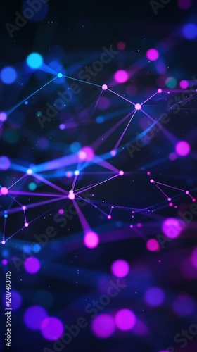 Vibrant Neon Lines in Abstract Geometric Composition