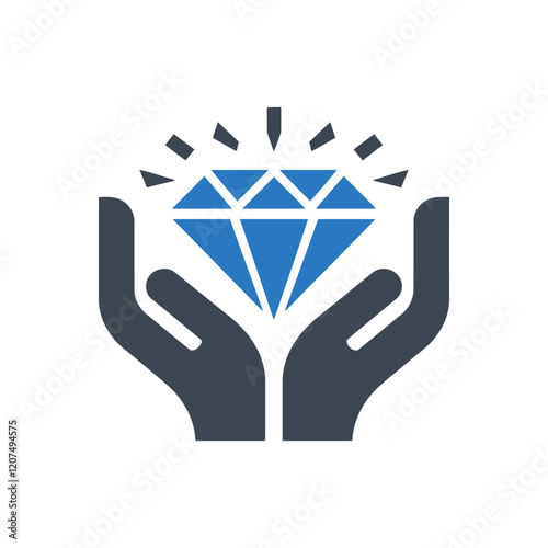 Diamond in safe hands icon