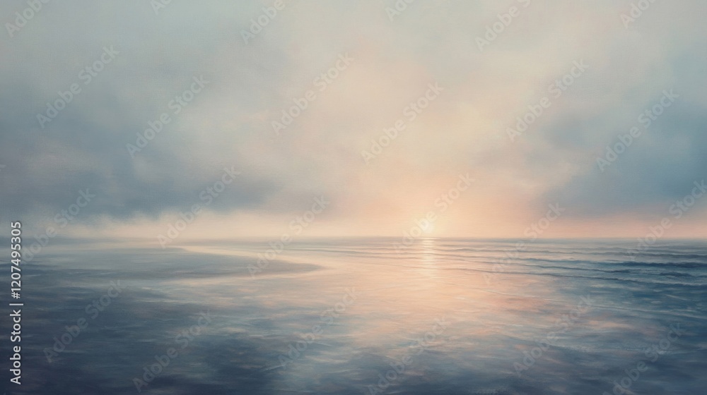 Serene ocean sunset with soft pastel colors Serene ocean sunset with soft pastel colors