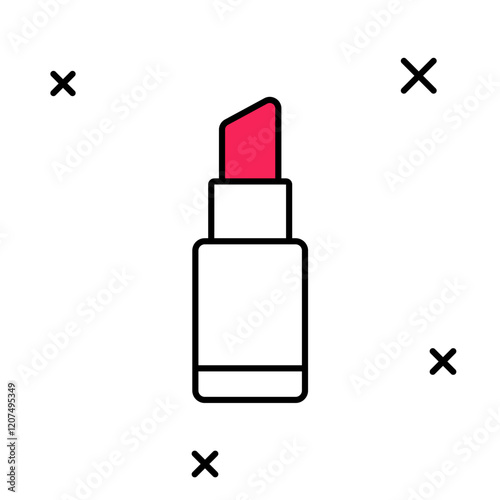 Filled outline Lipstick icon isolated on white background. 8 March. International Happy Women Day. Vector