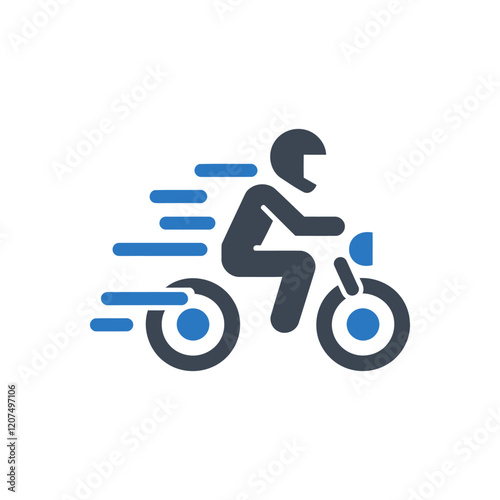 Motorbike Courier Ride Icon