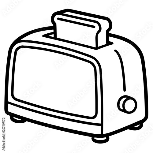 toaster line art vector illustration 