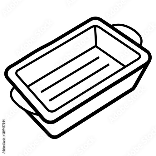 baking sheet line art vector illustration 