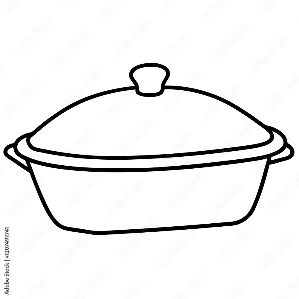 casserole dish line art vector illustration casserole dish line art vector illustration
