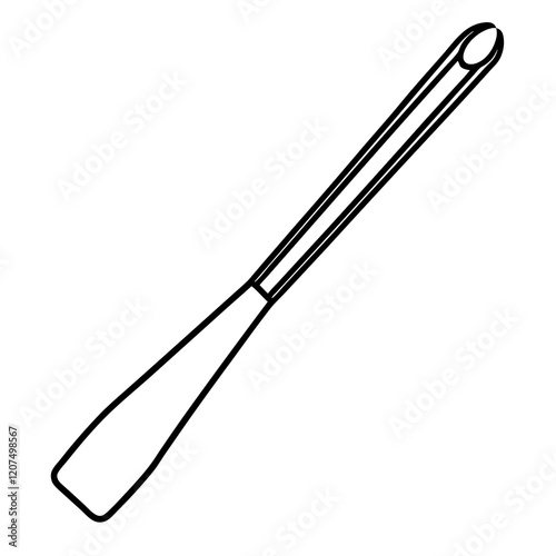 tongs line art vector illustration 