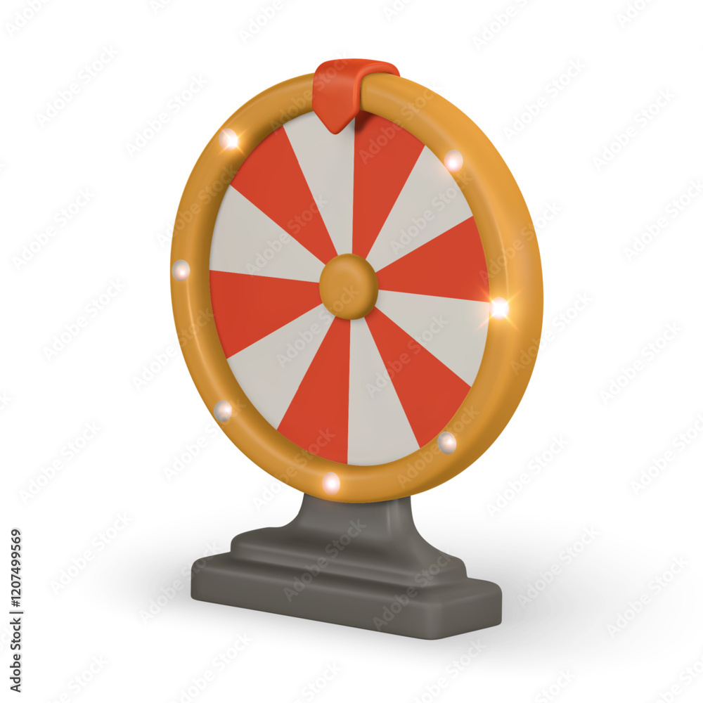Realistic 3d casino game concept. Wheel of fortune. Gambling concept. Vector illustration Realistic 3d casino game concept. Wheel of fortune. Gambling concept. Vector illustration