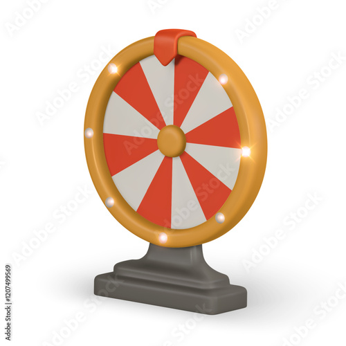 Realistic 3d casino game concept. Wheel of fortune. Gambling concept. Vector illustration