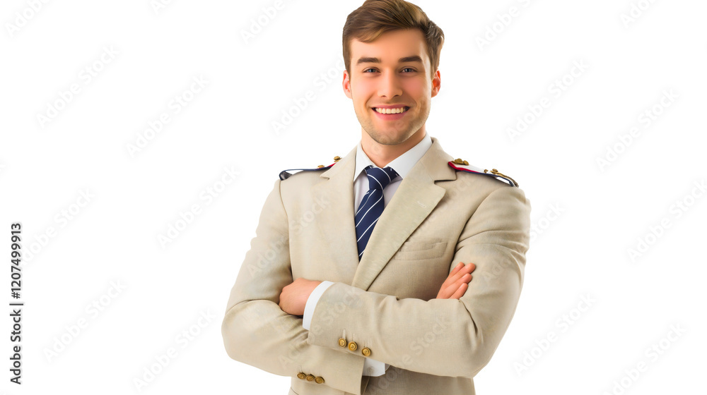 Confident Young Man in Formal Attire with Charismatic Smile in Studio Portrait Confident Young Man in Formal Attire with Charismatic Smile in Studio Portrait