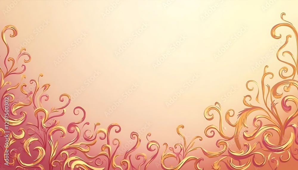 Elegant Gold and Pink Floral Design Background Image Elegant Gold and Pink Floral Design Background Image