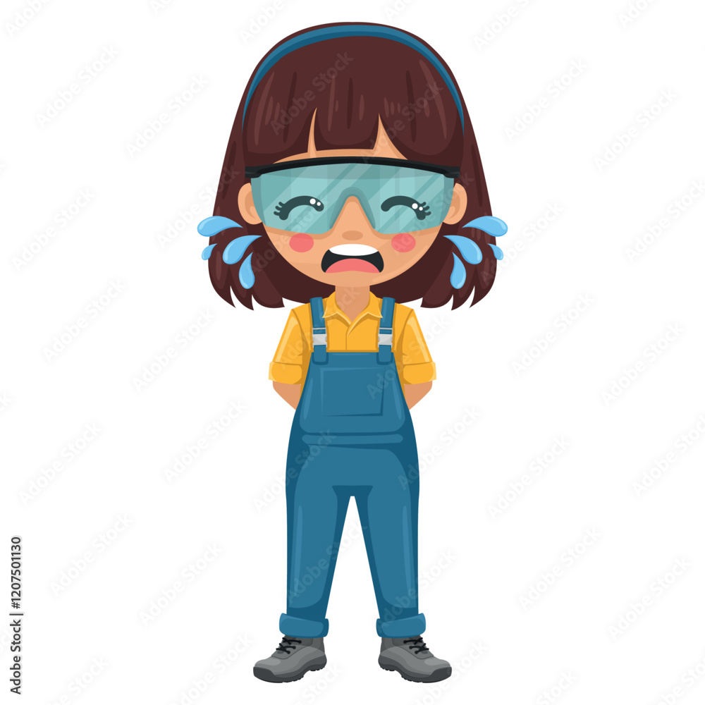 Maintenance technician crying, symbolizing the humanity and vulnerability, highlighting the emotional stress and mental burden they face in their daily work. Handy woman focused on maintenance Maintenance technician crying, symbolizing the humanity and vulnerability, highlighting the emotional stress and mental burden they face in their daily work. Handy woman focused on maintenance