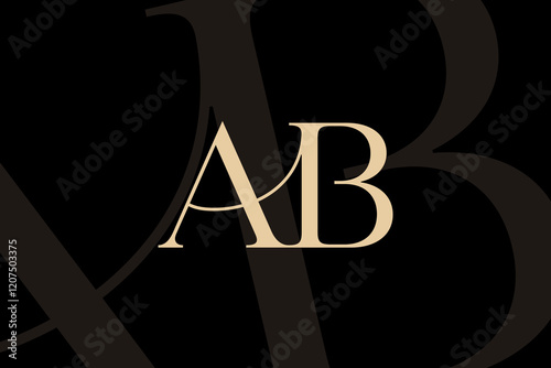 AB or BA letter logo icon design. Classic style luxury initials monogram.