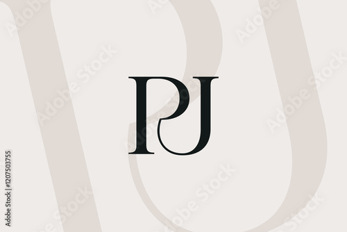 PJ or JP letter logo icon design. Classic style luxury initials monogram.