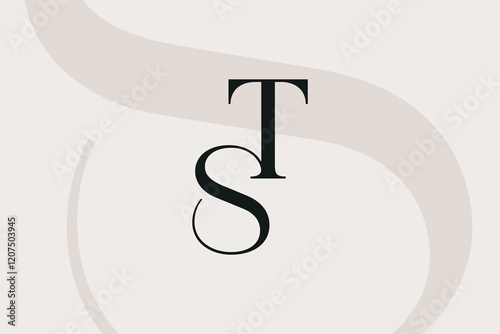 TS or ST letter logo icon design. Classic style luxury initials monogram.