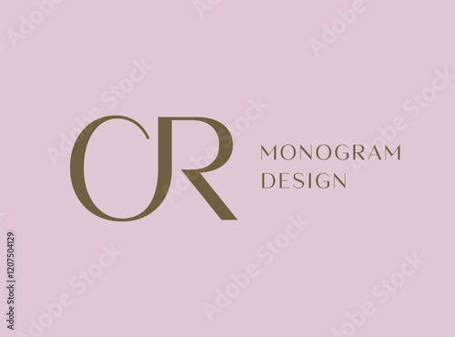 CR letter logo icon design. Classic style luxury initials monogram.