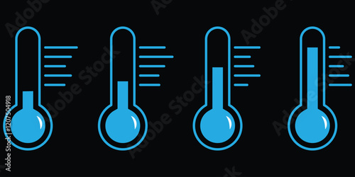 Temperature Scale icon. Warm and cold Symbol - stock vector. Weather Sign. eps 10.