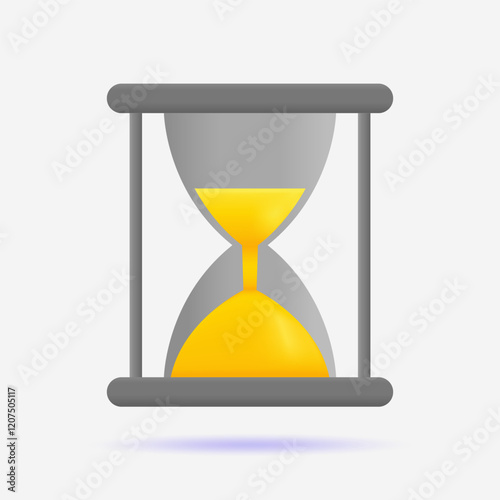 3D REALISTIC SAND HOURGLASS ICON ILLUSTRATION