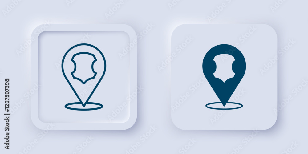 Filled and outline Leather icon isolated on grey background. Square button. Vector Filled and outline Leather icon isolated on grey background. Square button. Vector