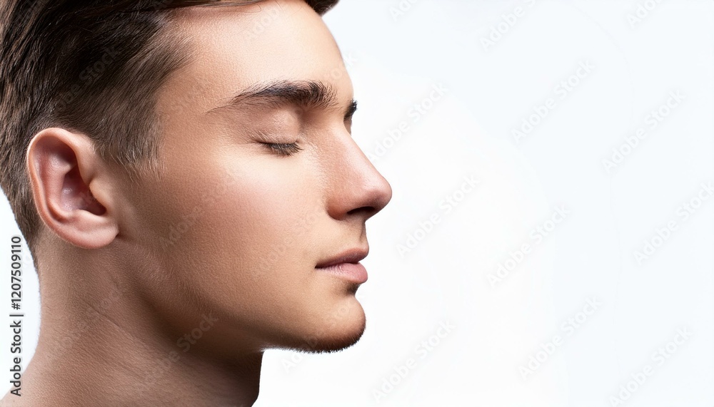 Profile of feminine face with closed eyes and make-up Profile of feminine face with closed eyes and make-up