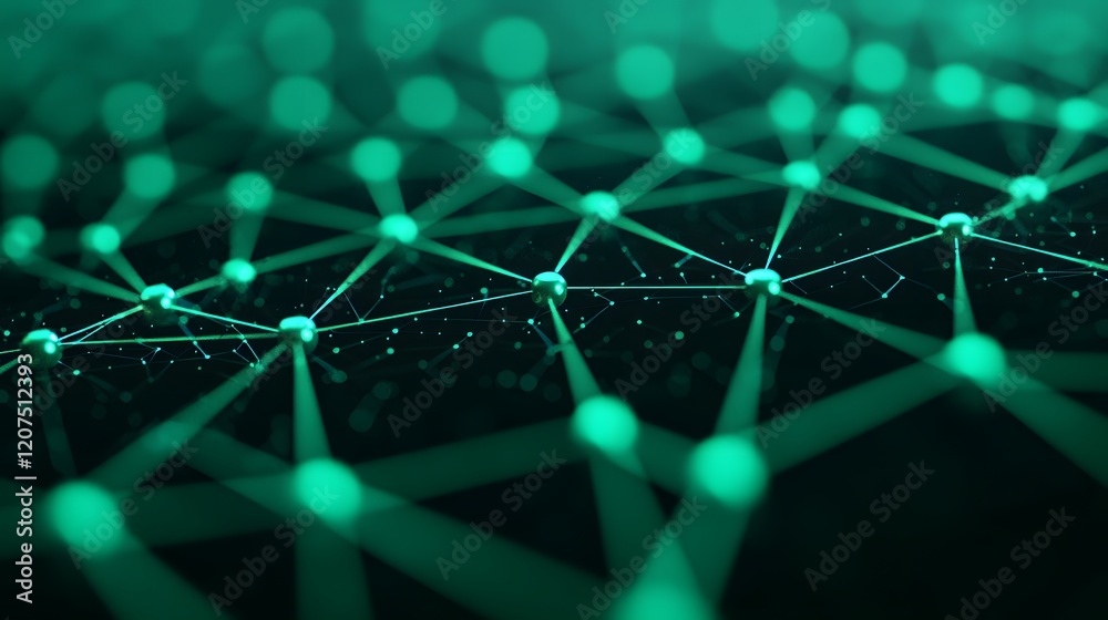 Obraz premium Intriguing Visualization of Interconnected Nodes Creating a Dynamic Network Interaction. Digital Analytics Concept