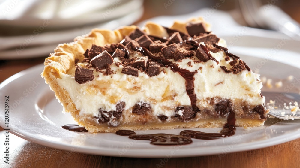 Eat an Eskimo Pie Day Decadent chocolate cream pie slice with rich topping and flaky crust for dessert lovers Eat an Eskimo Pie Day Decadent chocolate cream pie slice with rich topping and flaky crust for dessert lovers